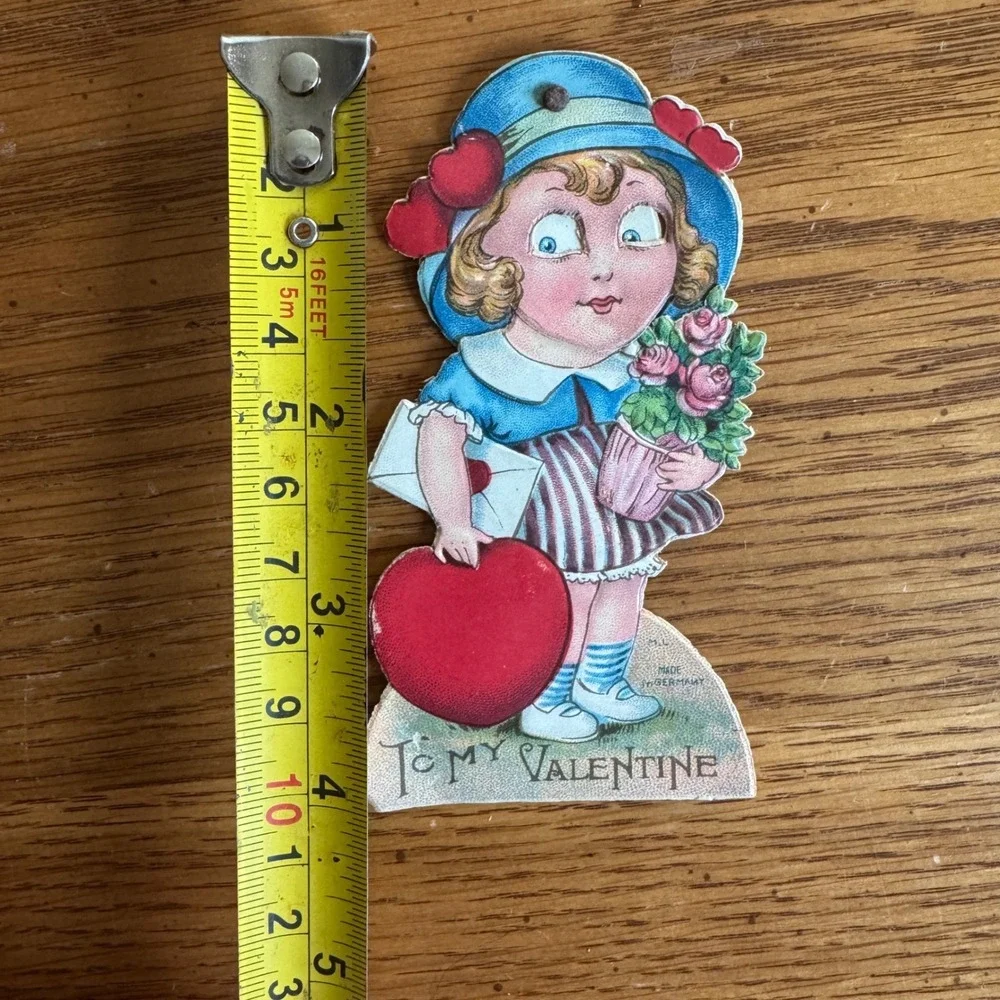 Vintage Mechanical Valentine‎ Die Cut Card ML German Moving Eyes Loving Greeting